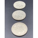 Three silver pre war half crowns . Consecutive years of 1936 ?37 and 38. Extra fine condition.