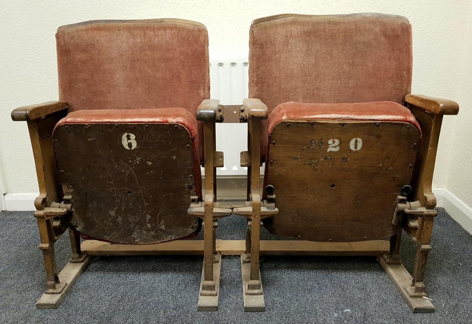 A Pair of Original Antique Edmonton Empire Music Hall Theatre Seats. The Empire was built in 1908 - Image 5 of 8