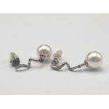 Sterling Silver and Pearl Earrings in presentation box.