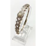 Victorian Yellow Metal Pearl Bracelet. 10.1g 20cm