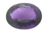 A Natural Purple Amethyst in Oval Faceted. Total 69.69ct 28.80 x 22.00 x 16.75mm. Come with AIG