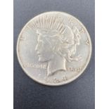 Silver USA peace dollar 1924. very fine condition.