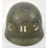 Helmet with Captains Bars. Date code313A for 1944. Complete with a Westinghouse liner.
