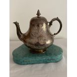Large Antique Victorian silver teapot 1872 .Clear hallmark for Thomas Smily London. Covered with