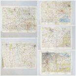 5 Large Vintage World War 2 Maps issued by the War Office containing Colchester Area 194, Scunthorpe