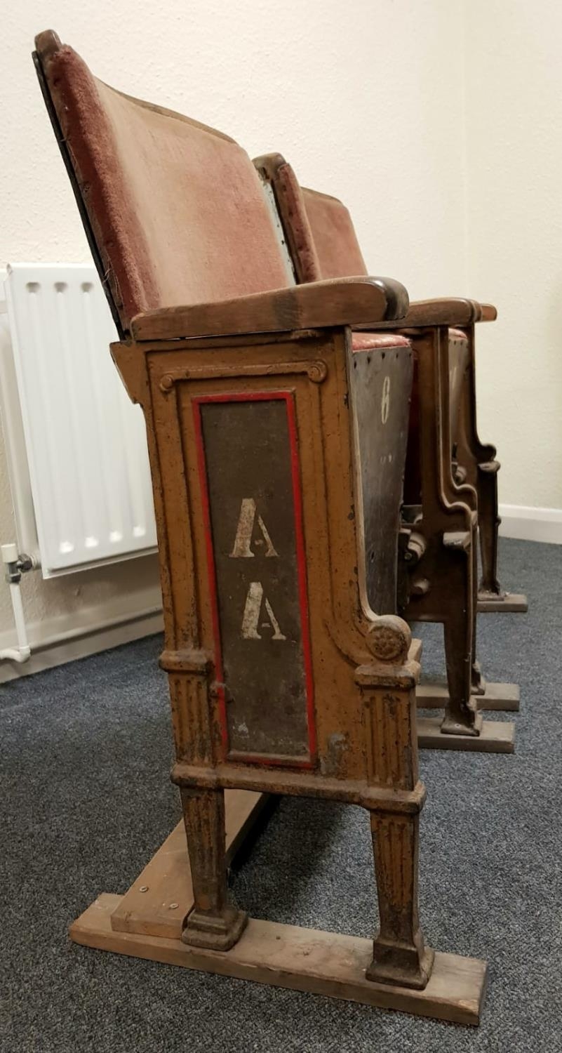 A Pair of Original Antique Edmonton Empire Music Hall Theatre Seats. The Empire was built in 1908 - Image 7 of 8