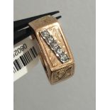 14k rose gold men?s ring with diamonds 0.15cts; 9.6g; size Q