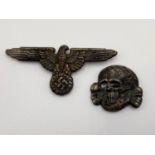 Waffen SS Cap Eagle and Skull. Rzm Marked M1/52 for the maker Deschler & Sohn Munich. Reserve