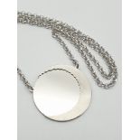 Silver Necklace with 3/4 Moon Shape Pendant. 40cm 7.75g