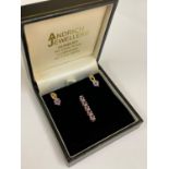 Vintage 9ct gold and amethyst earrings and matching pendant, also 9ct gold.