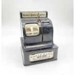 AN EARLY AMERICAN MONEY BOX IN THE FORM OF A CASH REGISTER. 16 X 11cms