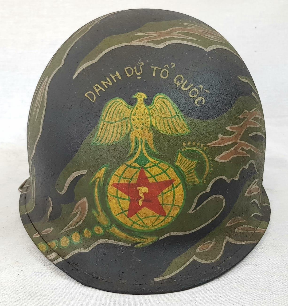 Vietnam War Era ARVN Marines Helmet.