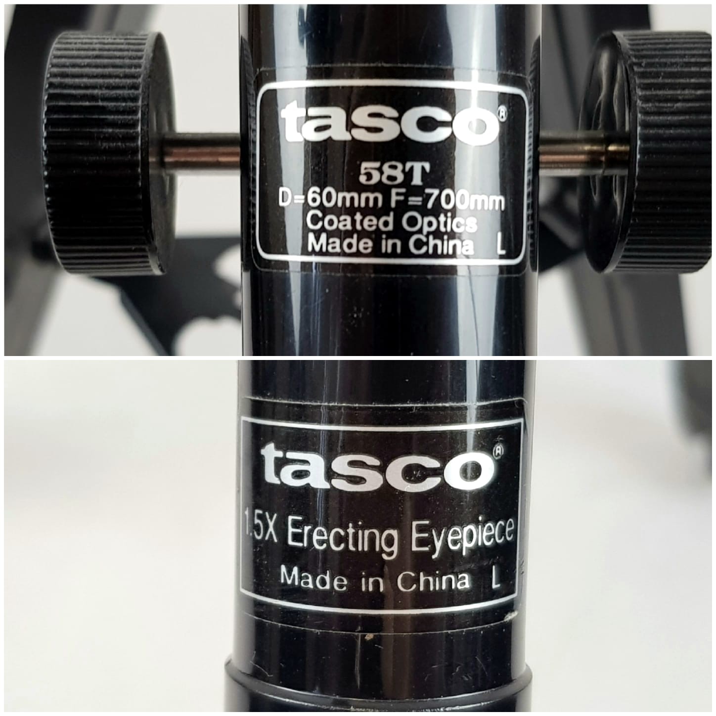 A TASCO 58T TELESCOPE ON TRIPOD AND HAVING AN ERECTING EYEPIECE - Image 3 of 5