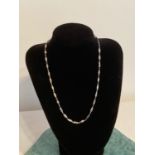 Silver chain necklace having attractive oval links in modernist form . 57 cm.