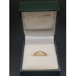 18K Yellow Gold Ladies Ring/Band. Size J1/2. 2.96g. Comes in original box.