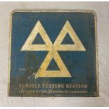 Vintage Original Embossed Aluminium MOT Sign. Condition as per photos. 61 x 61cm.