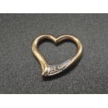 9k Yellow Gold Heart Pendant.