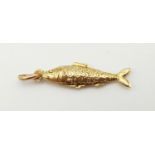 9K Yellow Gold Fish Pendant.