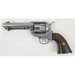 Vintage BKA 98 Colt 45 Movie Prop Replica. Metal with wood handle. Spinning cylinder, hammer and