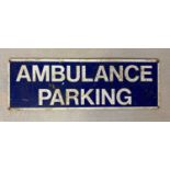 Ambulance Parking Metal Sign. Condition as per photos. 60 x 20cm.