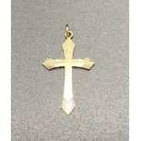 9K Yellow Gold Cross Pendant.