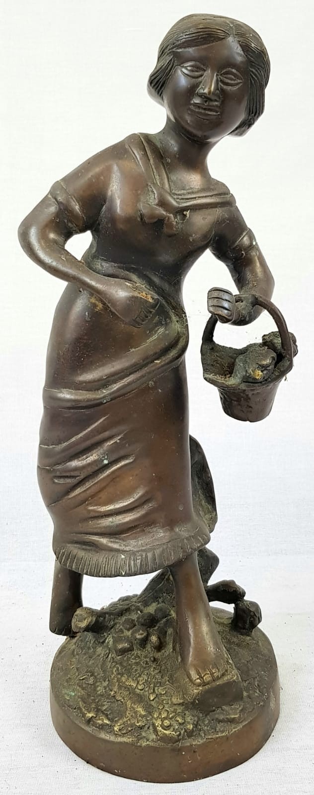 Bronze Statue of a Female Forager. 36cm tall