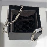 Original Gucci with Gucci box and Gucci dust bag; silver bracelet sound 7inches and choker over 14