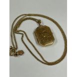 Vintage Clogau 9k yellow gold chain and locket , fully hallmarked.