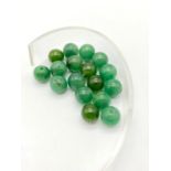 17x8mm Drilled Emerald round beads. Total carat weight 62.83g.