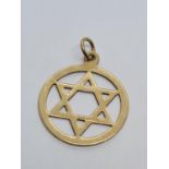 9K YELLOW GOLD STAR OF DAVID PENDANT WEIGHT 0.8G