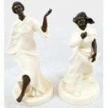 A Pair of Minton Seabreeze Bone China Statuettes. 23cm tall