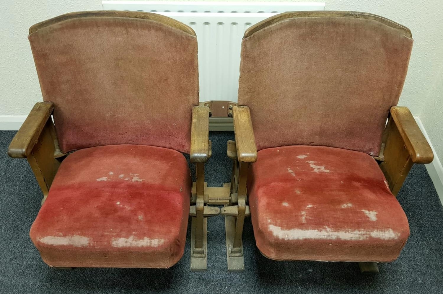 A Pair of Original Antique Edmonton Empire Music Hall Theatre Seats. The Empire was built in 1908 - Image 2 of 8