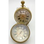 Two Antique Glass and Brass Globe Chronograph Clock. Both have the words: Centre Seconds Chronograph