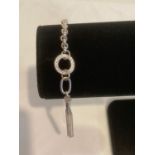 Girls SILVER BRACELET having Belcher chain links and a silver tassel feature. 6 1/2 inches ( 16 cm).