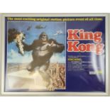 Original 1976 King Kong One-Sheet Framed Poster. Starring Jeff Bridges and Jessica Lange. 105 x 80cm