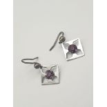 Sterling Silver Amethyst Earrings in Presentation Box.