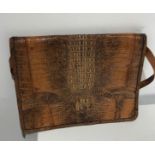 Original crocodile bag; second hand; 26.7x21cm approx