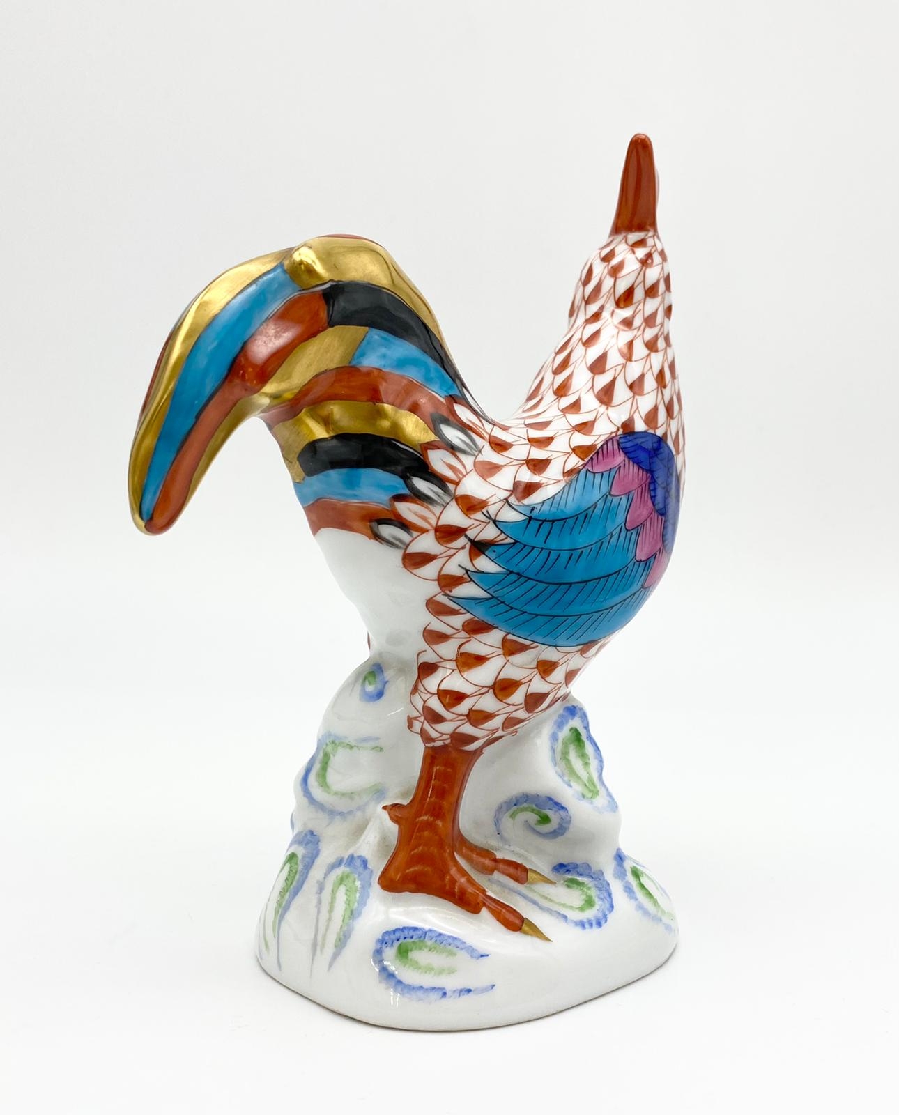 Herend Porcelain Rooster Figurine. Beautifully Hand-painted. Very Good Condition. 15cm tall. - Image 2 of 3