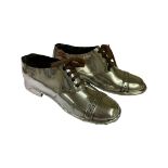 A pair of antique gents silver shoes, sterling silver, hallmarked Birmingham, 13cm