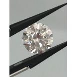 6.02ct loose natural diamond, round brilliant cut, I/VVS2 triple excellent with strong blue