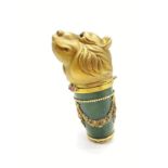 Antique silver gilt and diamond Russian bear bead snuff/pill box. Jade base with ornate gilded