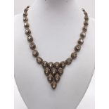 SILVER GILT VINTAGE DIAMOND SET NECKLACE 13CTS OF DIAMONDS. TOTAL WEIGHT: 45.6 g.