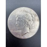 Silver USA peace dollar 1926. Very fine condition.