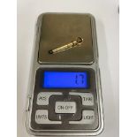 Antique 9k gold ratchet pocket watch key 1.7g, tests positive as 9k gold