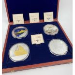 Wood Boxed Set of Titanic 100th Anniversary Silver Plated Coin Collection. Coins are 70mm diameter