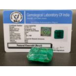 55.550cts of Rectangle Shaped Natural Emerald. GLI Certified.