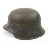 WW2 German Luftwaffe M42 Helmet. Stamped E.T - 63 for the Eisenhuttenwerke factory and 63 for the