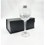 A Solitaire Cristal Wine Glass. Unused, as new, in presentation box. 18cm