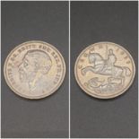 A 1935 Silver Rocking Horse Crown Coin. Good Condition. 28g