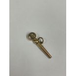 Antique 9k gold ratchet pocket watch key, 1.7g , tests positive as 9k solid gold